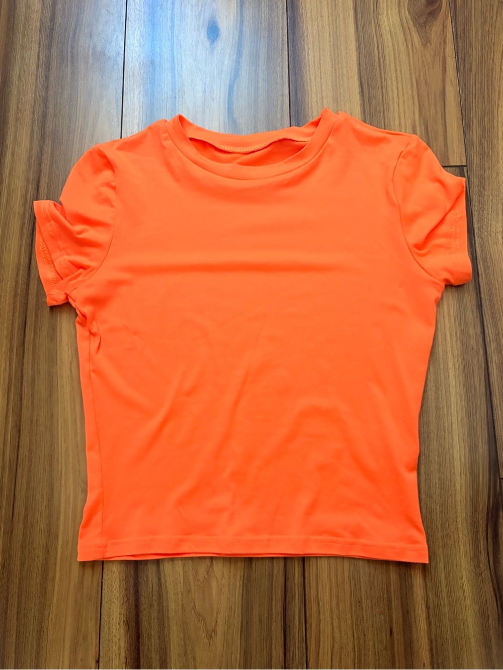 SHEIN Neon Orange Short Sleeve Crewneck Top